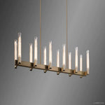 Vallon Etched Glass Linear Chandelier 60"