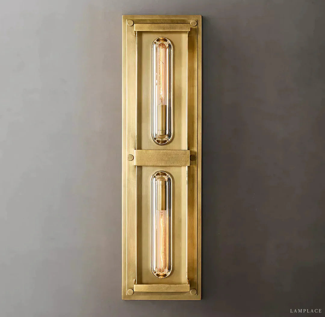 Savile Crystal Block Double Square Wall Sconce
