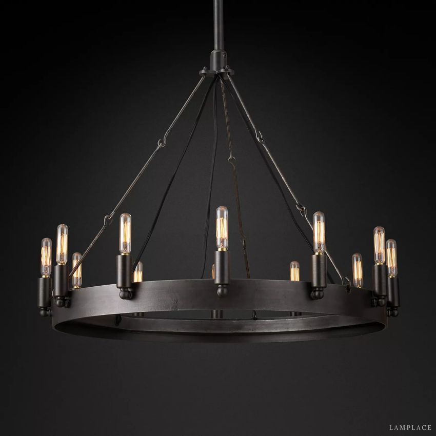 Camino Vintage Industrial Round Chandelier 26"