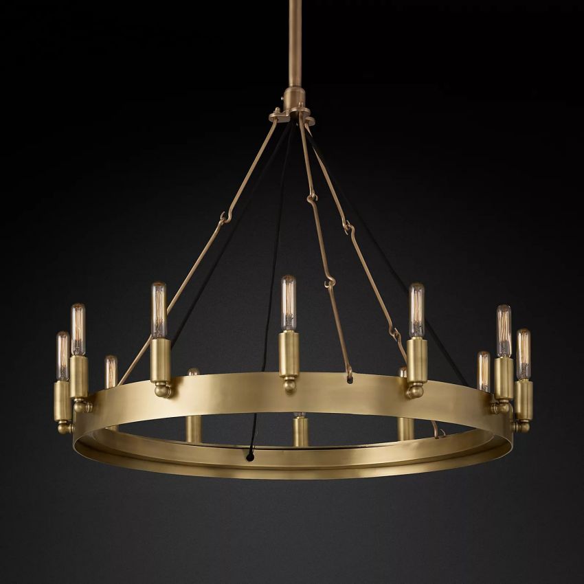 Camino Vintage Industrial Round Chandelier 26"
