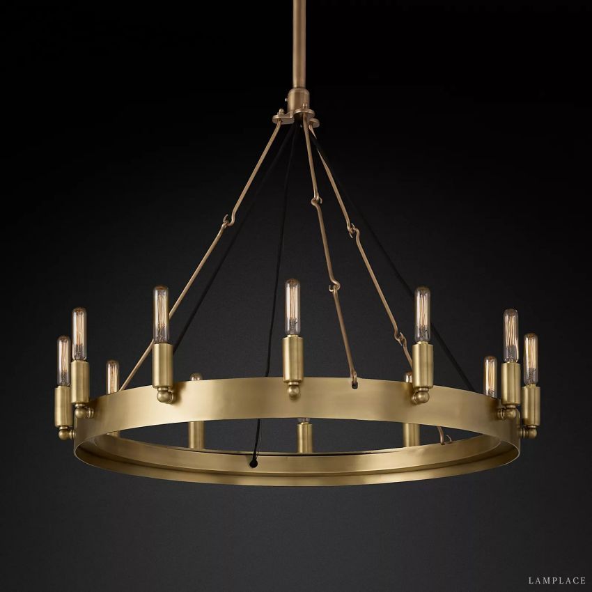 Camino Vintage Industrial Round Chandelier 26"