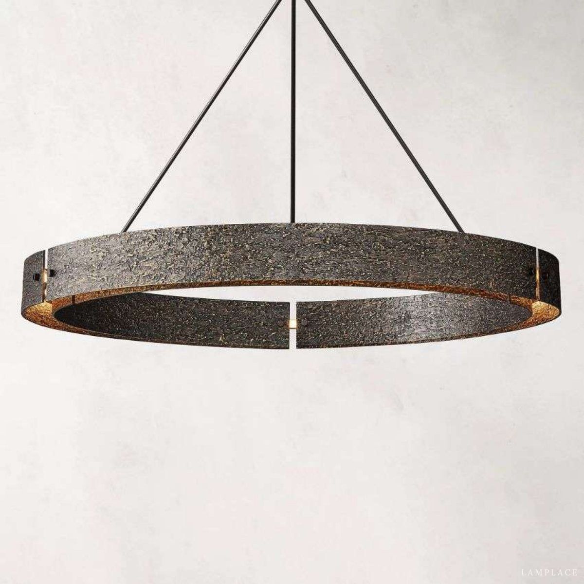 Vouvray Etched Metal Round Chandelier 60"