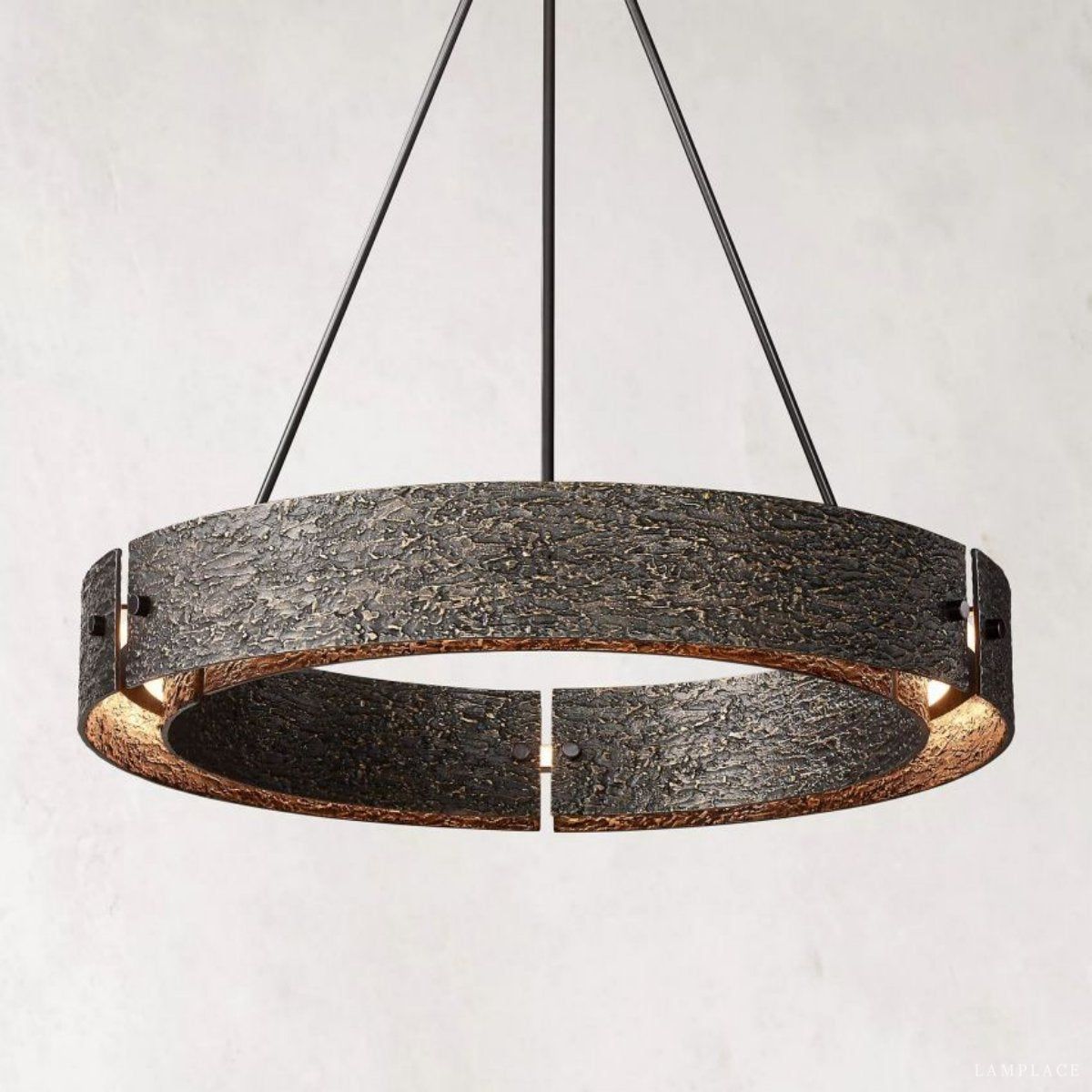 Vouvray Etched Metal Round Chandelier 36"