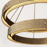 Vouvray Etched Metal Two-Tier Round Chandelier 60"