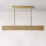 Vouvray Etched Metal Linear Chandelier 54"