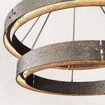 Vouvray Etched Metal Two-Tier Round Chandelier 36"
