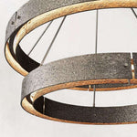 Vouvray Etched Metal Two-Tier Round Chandelier 36"