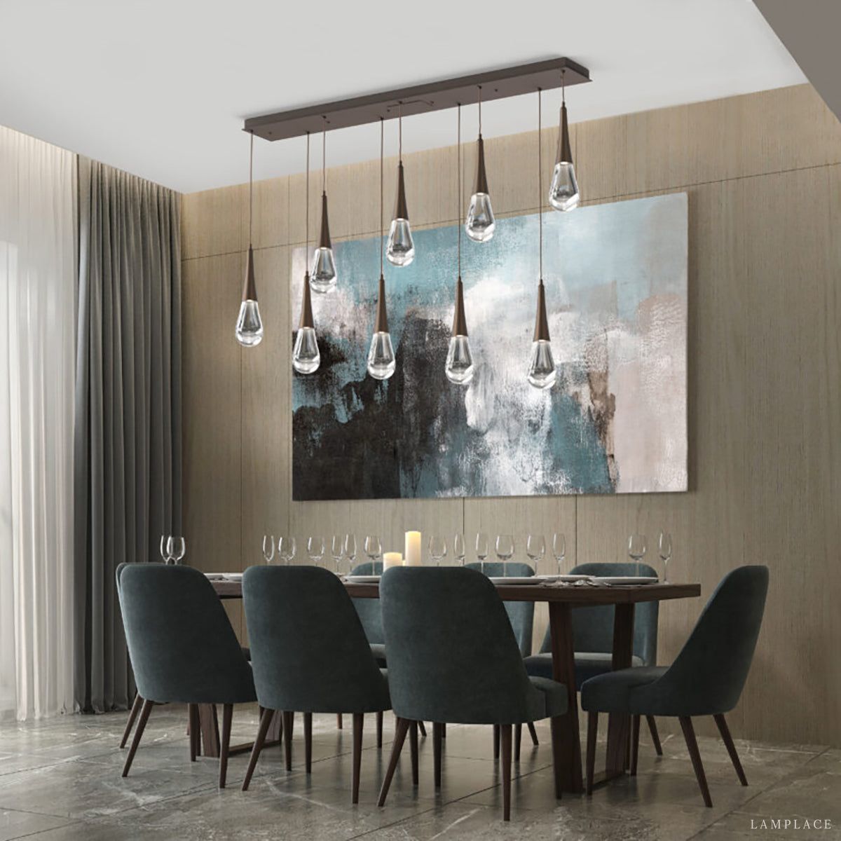 Water Drop Liquid Rectangle Chandelier
