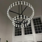 Arcachon Gear Crystal Two-Tier Round Chandelier 60"
