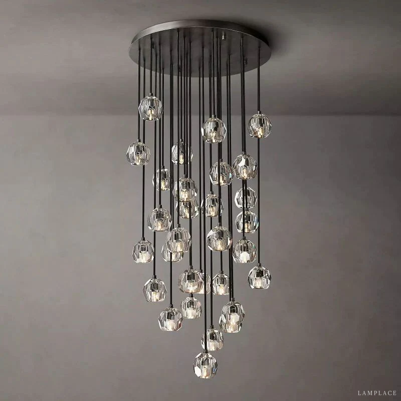 Boule De Radiant Crystal Cluster Chandelier 30"
