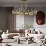 Ravelle Clear Glass Round Chandelier 60"