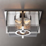 Petrus Structured Glass Square Flush Mount
