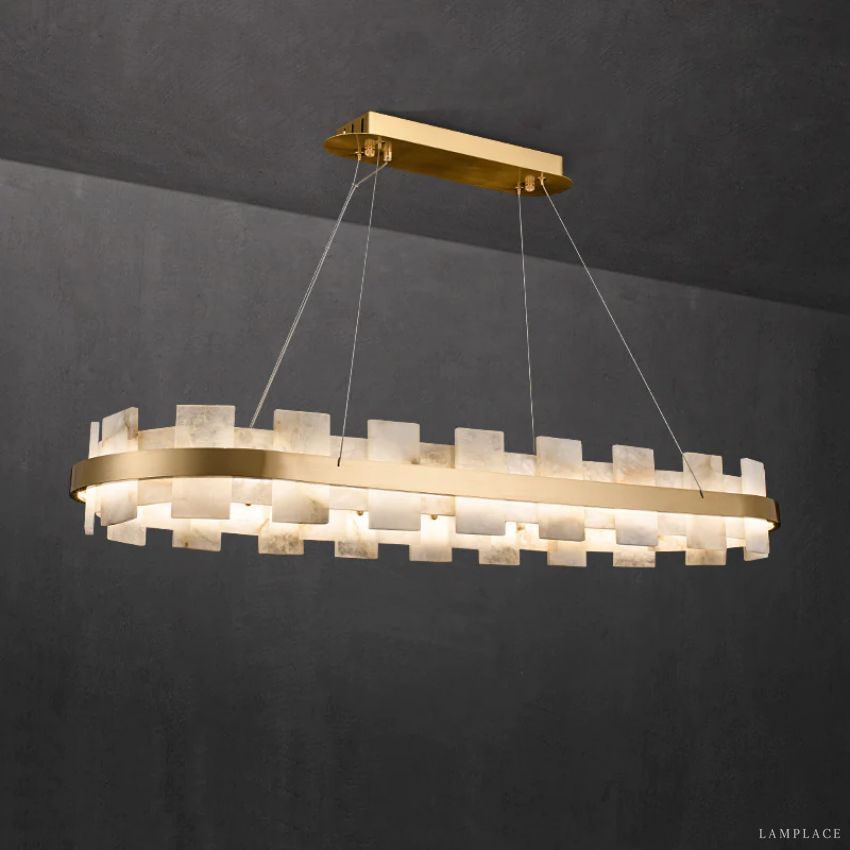 Alabaster Acropolis Modern Oval Chandelier