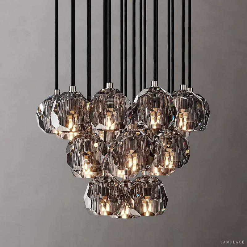 Boule De Radiant Crystal Cluster Chandelier 19"