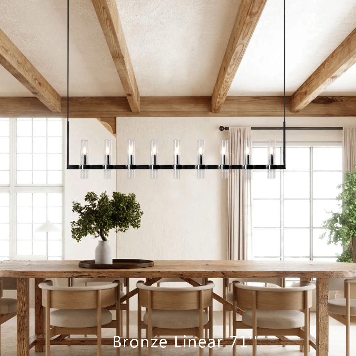 Ravelle Clear GlassLinear Chandelier 73"
