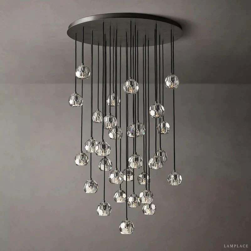 Boule De Radiant Crystal Cluster Chandelier 40"