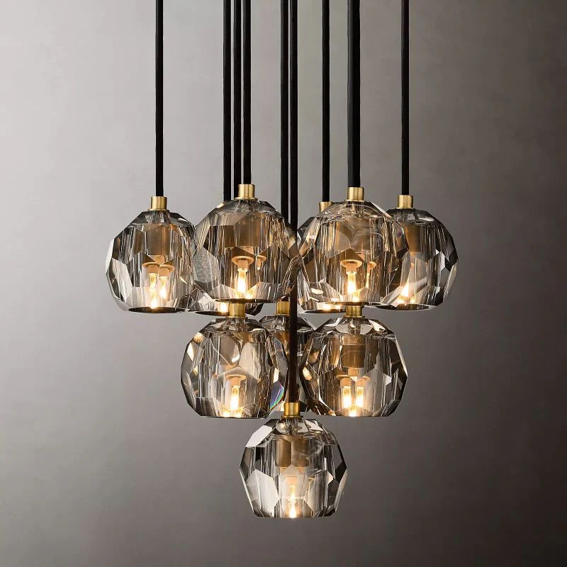 Boule De Radiant Crystal Cluster Chandelier 14"