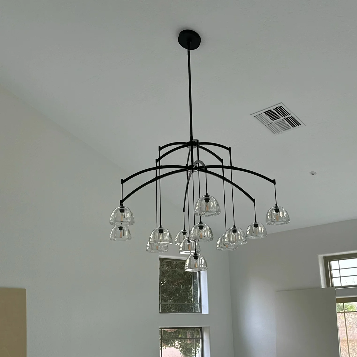 Hemisphere Delicate Crystal Round Chandelier 36"