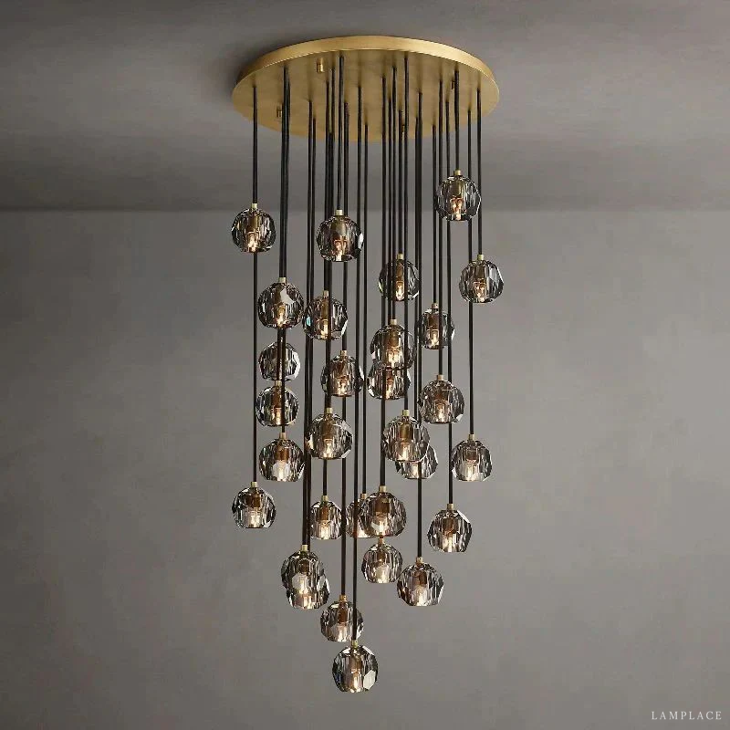 Boule De Radiant Crystal Cluster Chandelier 30"