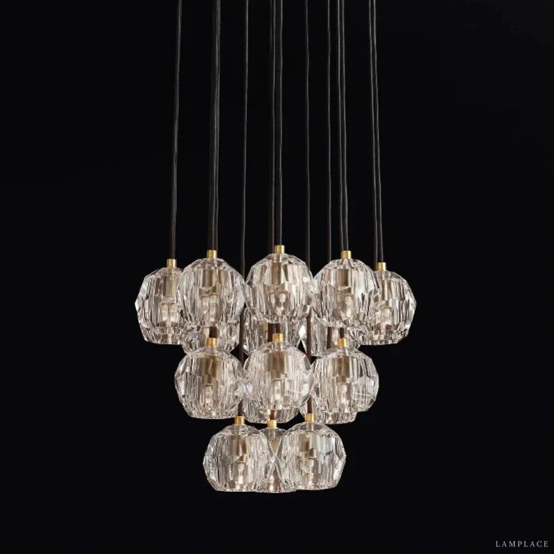 Boule De Radiant Crystal Cluster Chandelier 19"