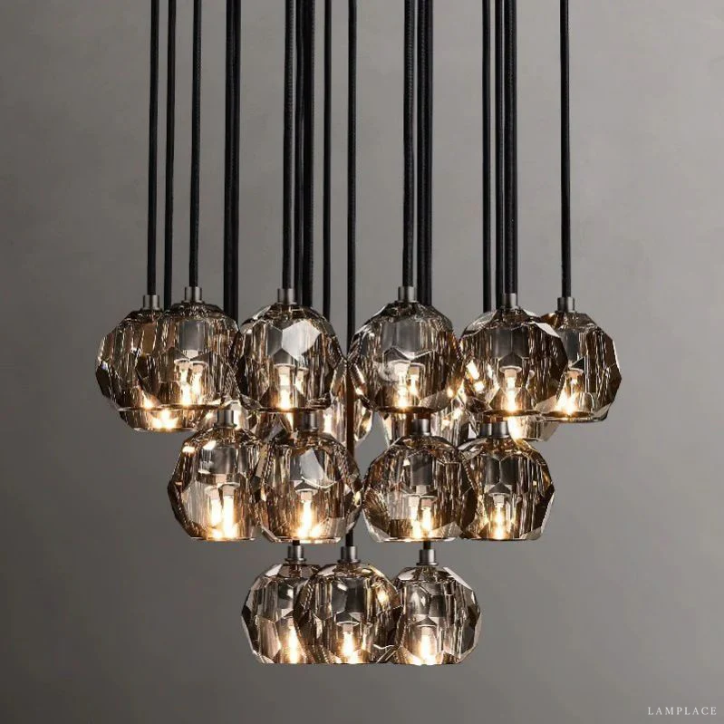 Boule De Radiant Crystal Cluster Chandelier 24"