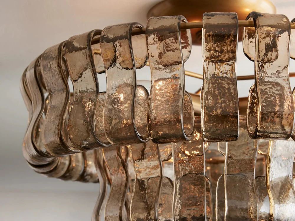 Ghiaccio Textured Glass Flush Mount