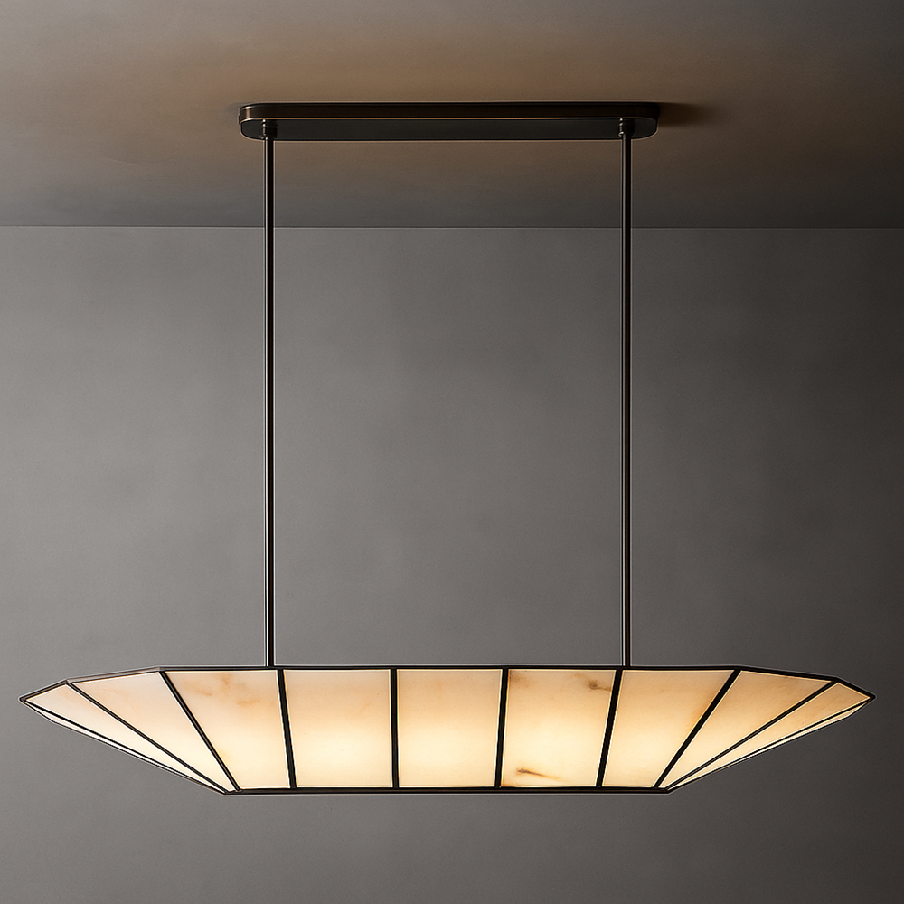 Lucette Alabaster Vein Linear Chandelier 52"