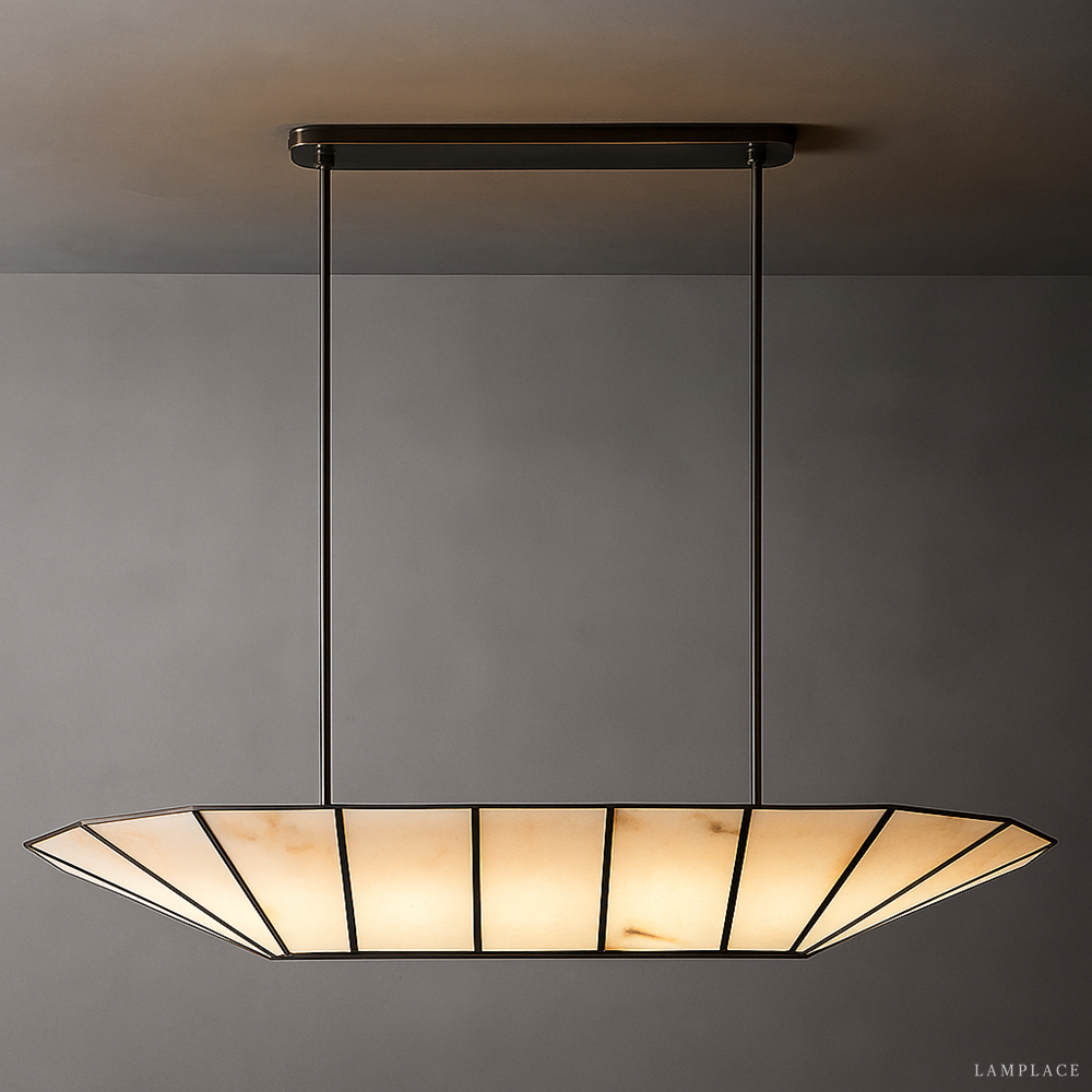 Lucette Alabaster Vein Linear Chandelier 52"
