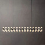 Arcachon Gear Crystal Rectangular Chandelier 54"