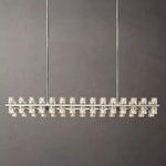 Arcachon Gear Crystal Rectangular Chandelier 54"