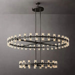 Arcachon Hexagon Crystal Two-Tier Round Chandelier 60"