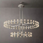Arcachon Hexagon Crystal Two-Tier Round Chandelier 60"