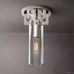 Machinist Glass Cylinder Flush Mount