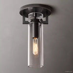 Machinist Glass Cylinder Flush Mount