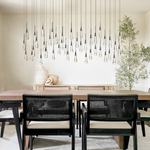 Soltaire Raindrop Glass Linear Chandelier