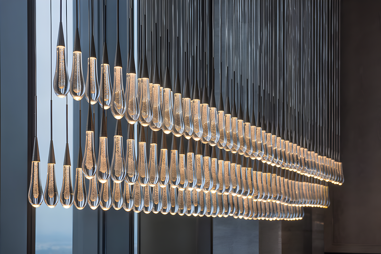 Soltaire Raindrop Crystal Linear Chandelier