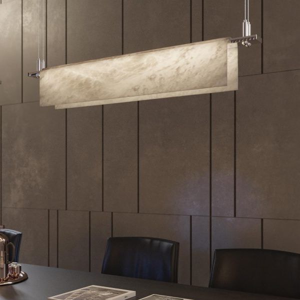 Alabaster Studio Folded Linear Chandelier