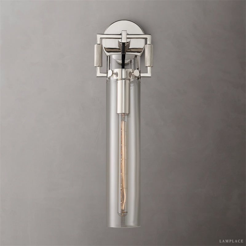 Machinist Glass Cylinder Wall Sconce
