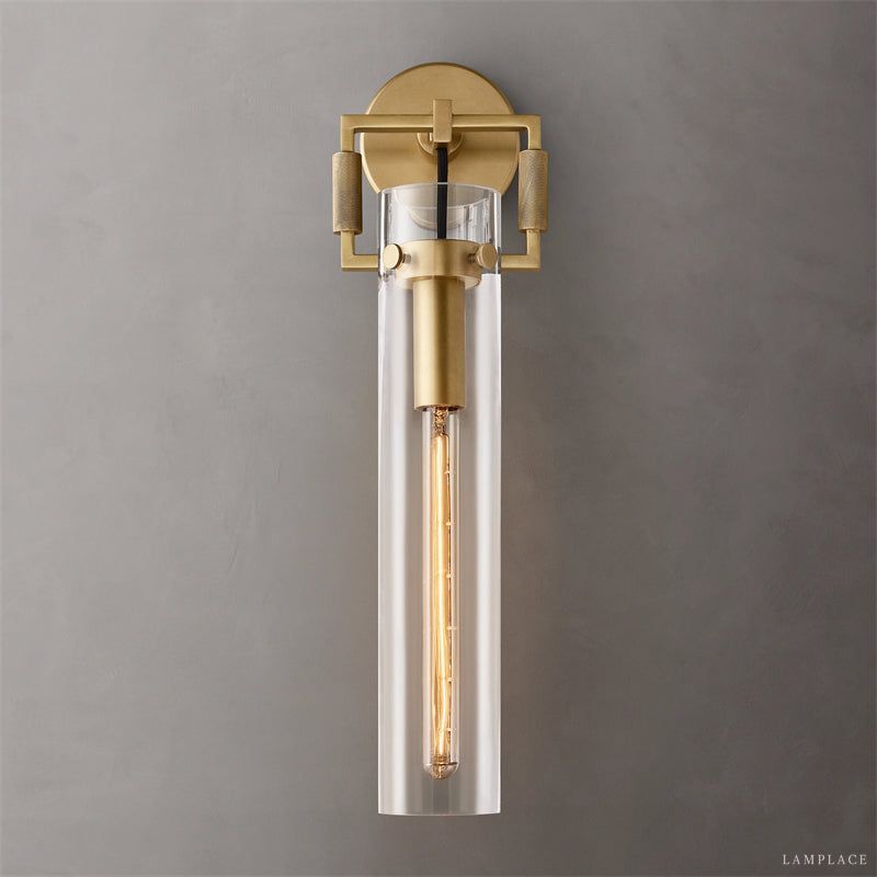 Machinist Glass Cylinder Wall Sconce