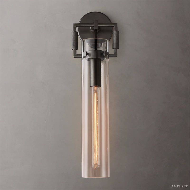 Machinist Glass Cylinder Wall Sconce