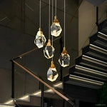 Angle Faceted Crystal Multi-Lights Round Chandelier