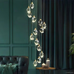 Angle Faceted Crystal Multi-Lights Cascade Chandelier