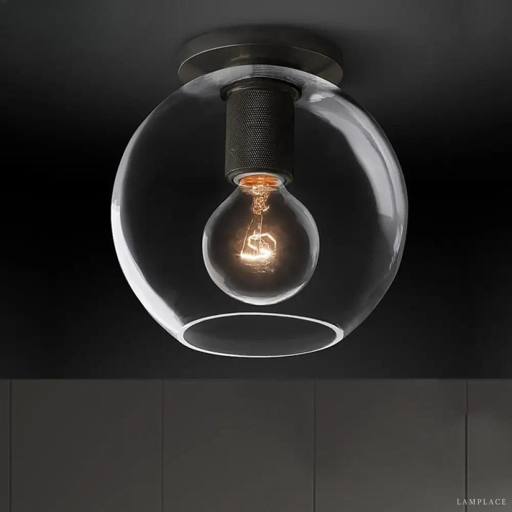 Utilitaire Globe Shade Flush Mount