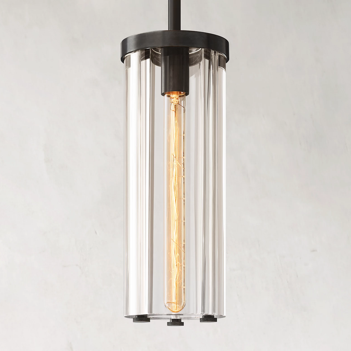 Savile Crystal Block Round Pendant Light