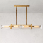 Savile Crystal Block Linear Chandelier 48"