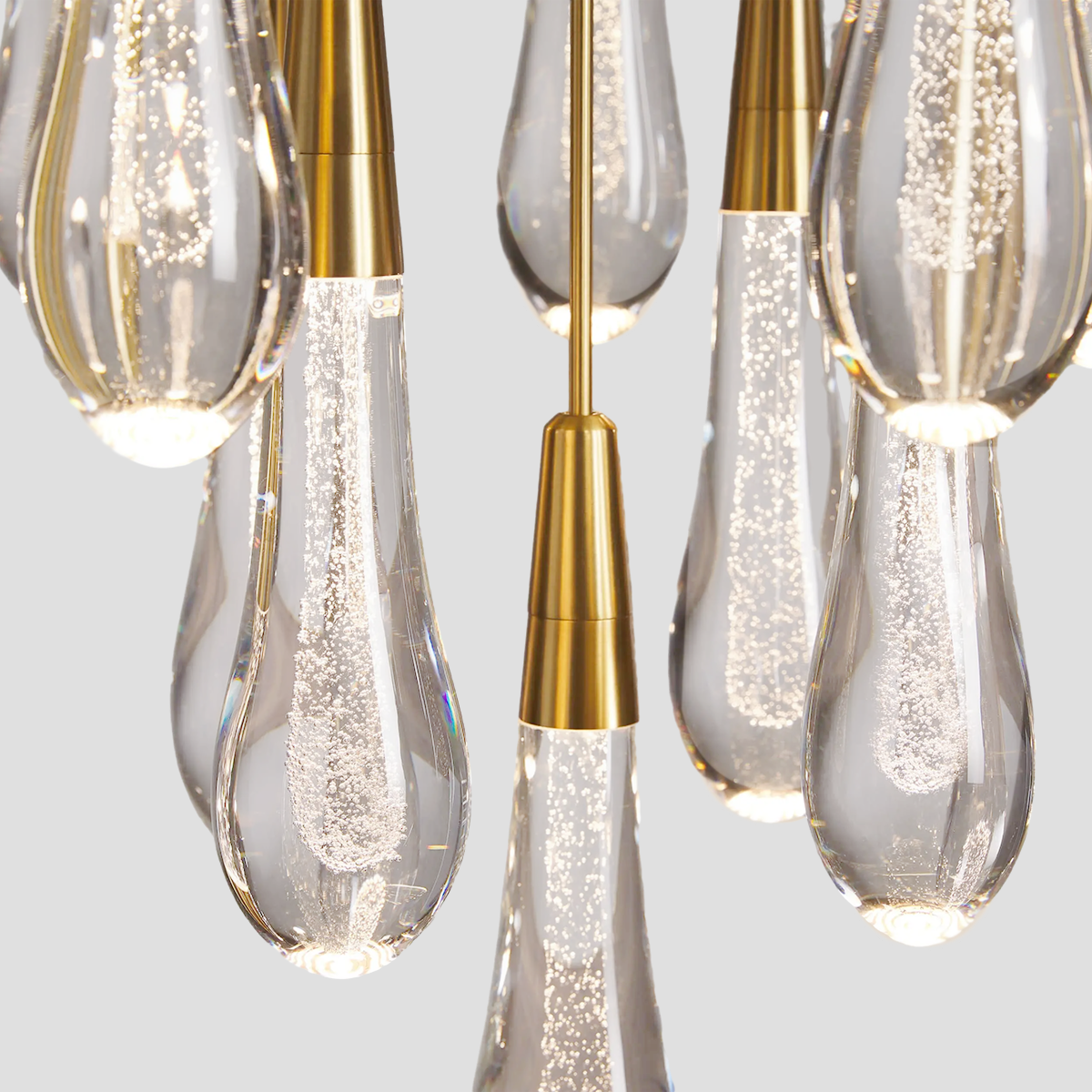 Soltaire Raindrop Glass Round Chandelier