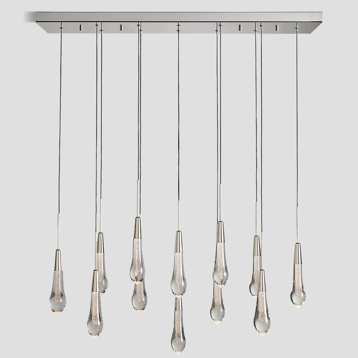 Soltaire Raindrop Glass Linear Chandelier