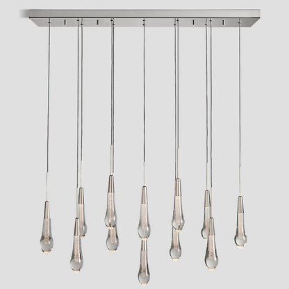 Soltaire Raindrop Glass Linear Chandelier