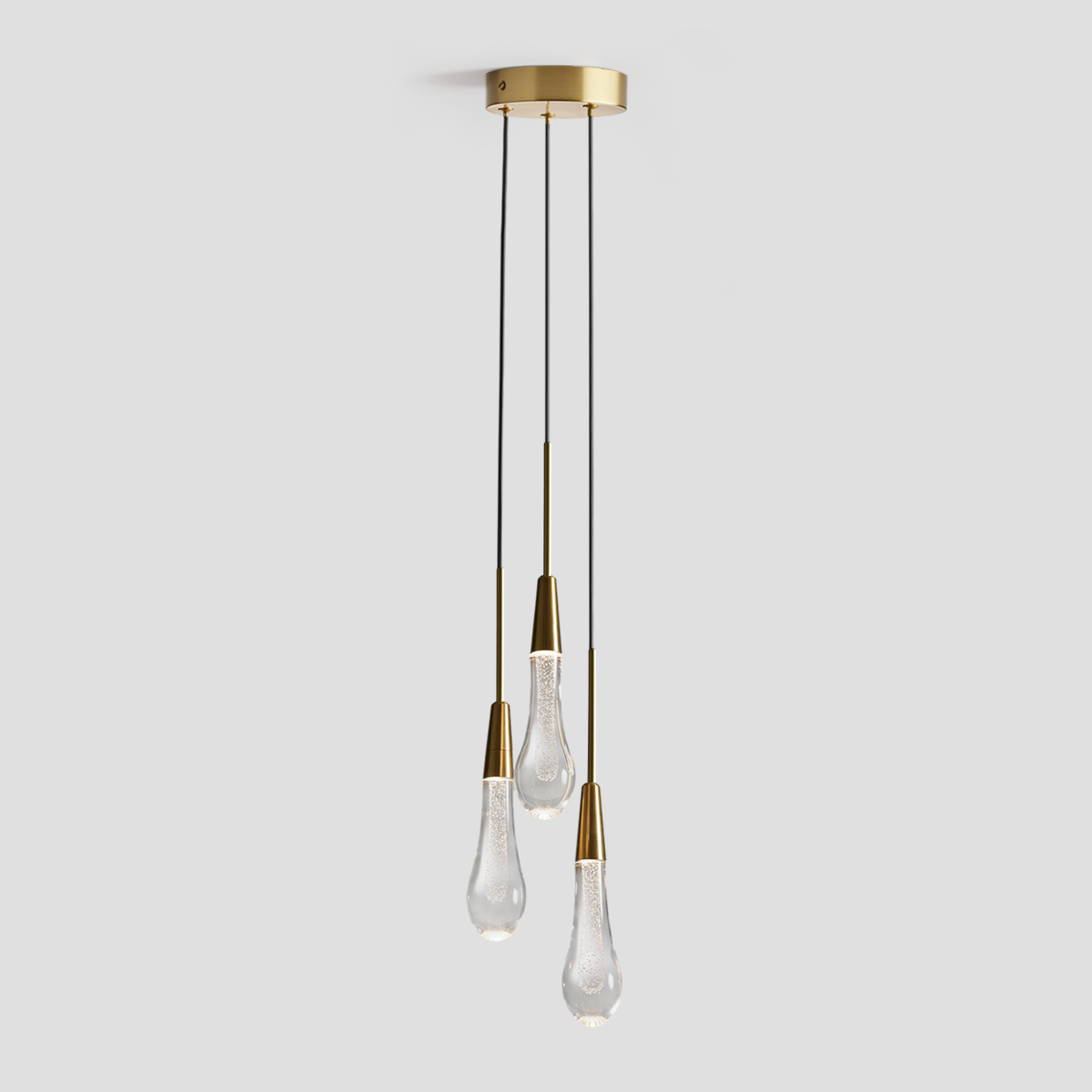 Soltaire Raindrop Crystal Cluster Pendant Light