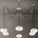 Cabrette Float Glass Suspended Chandelier 84"